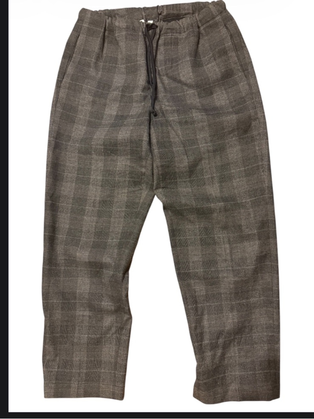 Babaton Black and Grey wool  Plaid Drawstring Trousers size M like new